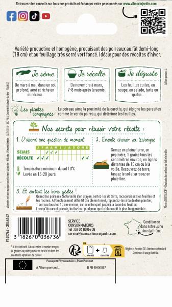 Potagères - Poireau Ténor - MEDIA_PACKAGING_VERSO